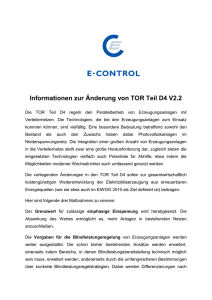 Informationen zur Änderung von TOR Teil D4 V2.2 - E