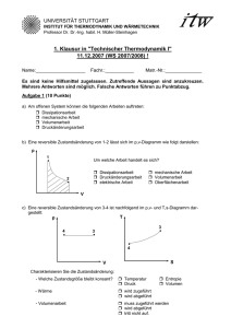 1. Klausur in "Technischer Thermodynamik I" 11.12