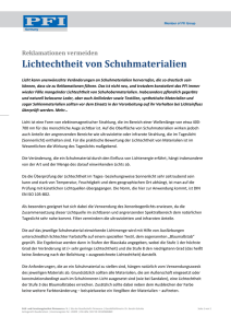 Lichtechtheit von Schuhmaterialien