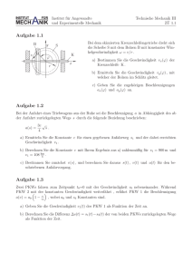 Blatt 1 - Institut für Nichtlineare Mechanik
