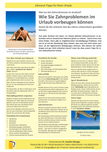 Vorbeugung von Zahnschmerzen im Urlaub (PDF – 669.6 kB)
