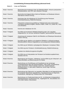 Lernzielkatalog Schwerpunktausbildung (advanced level) Modul A