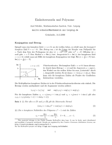 Einheitswurzeln und Polynome