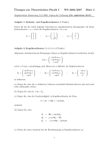 Ubungen zur Theoretischen Physik I WS 2006/2007 Blatt 3