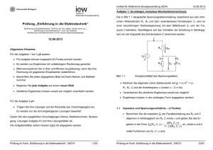 Prüfung „Einführung in die Elektrotechnik“