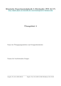 Klassische Experimentalphysik I (Mechanik) (WS 16/17