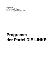 Programm der Partei DIE LINKE - DIE LINKE. Steglitz
