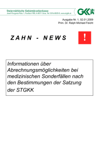 2009 Ausgabe Nr 1 - Informationen über Abrechnungsmöglichkeiten