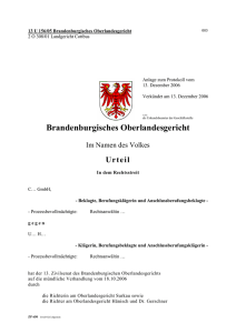 13 U 156/05 Brandenburgisches Oberlandesgericht