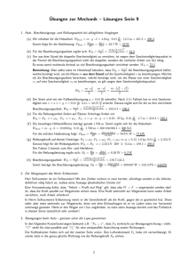¨Ubungen zur Mechanik – Lösungen Serie 9
