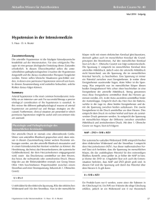 Hypotension in der Intensivmedizin