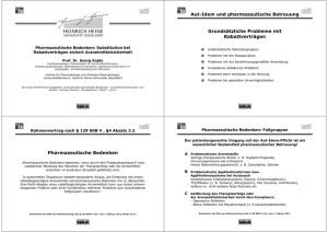 Fortbildung vom 18. Mai 2015 Pharmazeutische Bedenken