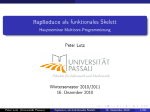 MapReduce als funktionales Skelett - Infosun