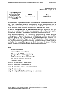 TROS Laserstrahlung Teil Allgemeines