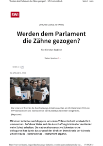 Werden dem Parlament die Zähne gezogen?