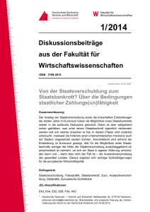 Diskussionsbeiträge aus der Fakultät für Wirtschaftswissenschaften