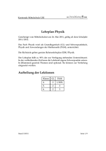 Physik - Kantonale Mittelschule Uri