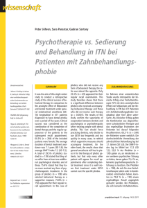 Psychotherapie vs. Sedierung und Behandlung in ITN bei Patienten