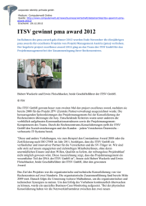ITSV gewinnt pma award 2012