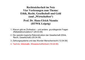 Rechtssicherheit im Netz Vier Vorlesungen zum Thema