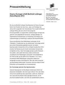 Pressemitteilung - Berthold Leibinger Stiftung