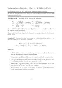 Mathematik am Computer – Blatt 6 – K. Höllig, J. Hörner