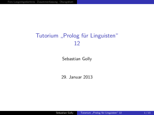 Tutorium „Prolog für Linguisten“ 12