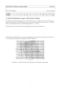 1) Schutzmaßnahmen gegen elektrischen Schlag