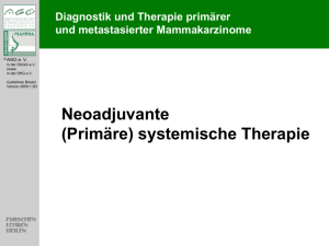 Neoadjuvante (Primäre) systemische Therapie - AGO