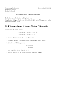 A3-1 Vektorrechnung / Lineare Algebra / Geometrie