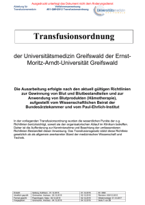 Transfusionsordnung - in der Universitätsmedizin Greifswald