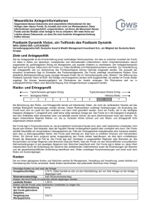 Wesentliche Anlegerinformationen Postbank Dynamik Vision, ein