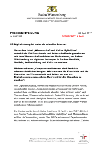 PRESSEMITTEILUNG - Ministerium für Wissenschaft, Forschung