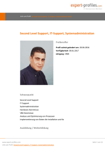 Second Level Support, IT-Support, Systemadministration