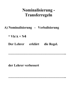Nominalisierung - Transferregeln