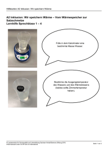Hilfekarten A2 Inklusion: Wir speichern Wärme A2 Inklusion: Wir