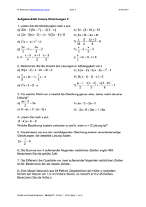 Aufgabenblatt lineare Gleichungen II - klaus