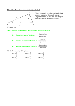Trigonometrie, 1. Teil TR1