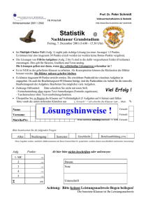 Klausur Statistik - Schmidt