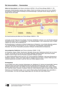 Die Immunreaktion – Kommentare Zellen der Immunabwehr (nach