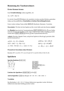 Benutzung des Taschenrechners