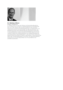 Dr. Matthias Hillmer Direktor, DZ BANK AG Dr. Matthias Hillmer ist