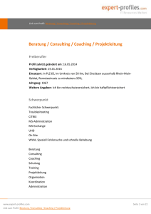 expert-profiles.com: Beratung / Consulting / Coaching / Projektleitung