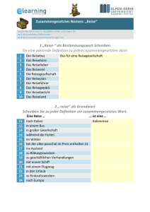 Zusammengesetztes Nomen: „Reise“