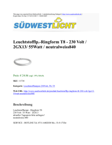 Leuchtstofflp.-Ringform T8 - 230 Volt / 2GX13/ 55Watt