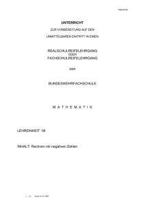 Unterricht Mathematik Vorbereitungslehrgang VB