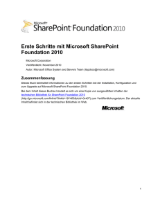 Neues in SharePoint Foundation 2010