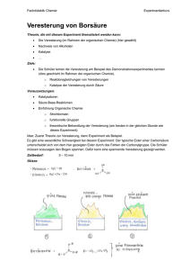 Veresterung von Borsäure - Fachdidaktik Chemie ETH