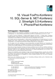 18. Visual FoxPro Entwicklerkonferenz 2011 - dFPUG