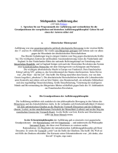 Stichpunkte Aufklärung - Deutsche Kulturkunde